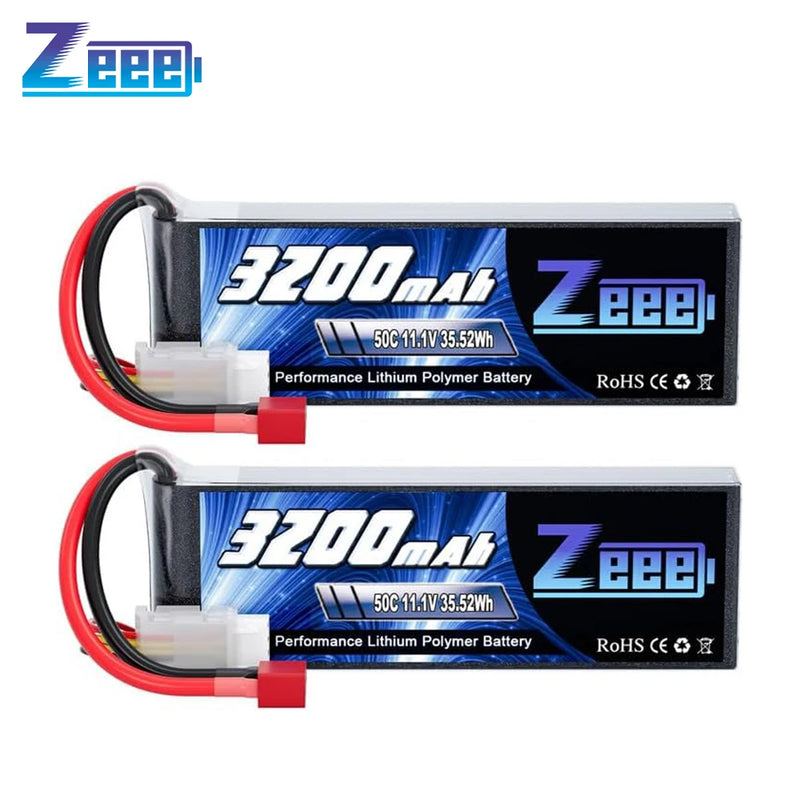 2pcs Zeee 3S 3200mAh 11.1V 50C Lipo Battery with T Plug Softcase for RC Car Buggy Truck UAV Drone FPV Airplane Helicopter Parts