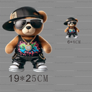Playful Bear Ironed Sticker Clothes DTF Halloween Thanksgiving Fashion T-shirt Hoodie DIY Jacket Patch Heat Transfer Sticker