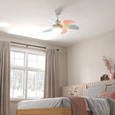 HOMCOM Deckenventilator mit Beleuchtung 34W Ø 82,5 cm Gleichstrommotor mit 6 Flügeln Mehrfarbig