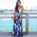 Summer New Women's Dress Long Sleeveless Printed Beach Tank Dress Fashionable European American Cross-border Style