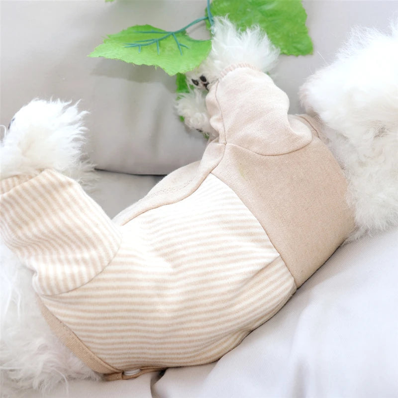 Cute Bear Head Dog Clothes Belly Protection Puppy Pajamas Autumn and Winter Thermal Jumpsuit Teddy Bichon Four-legged Clothes