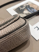 Spring summer casual natural straw leather shoulder strap bag