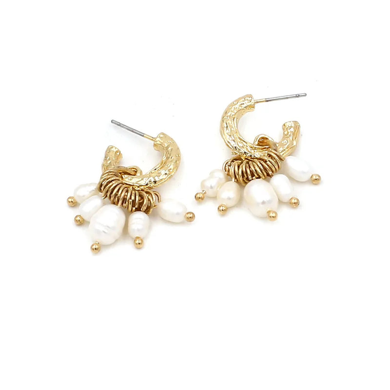 Fashion C-shaped Pearl Tassel Earrings Jewelry Wholesale