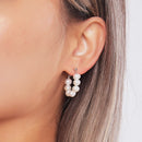 5-6mm Natural Freshwater Pearls Flat Round Shape Earrings 925 Sterling Silver Fashion Trendy Style Jewelry Gifts for Women