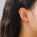 Hollow Out Life Tree Earrings for Women Fashion Stainless Steel Gold Silver Color Stud Earring Jewelry Birthday Gift