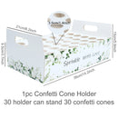 Kraft Paper Wedding Confetti Cone Holder Support for Wedding Decor Confetti Cones Stand Box Tray Fake Flower Wedding Paper Cones