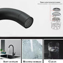 Matte Kitchen Faucet Deck Sinks Faucet High Arch 360 Degree Swivel Cold Hot Mixer Water Tap