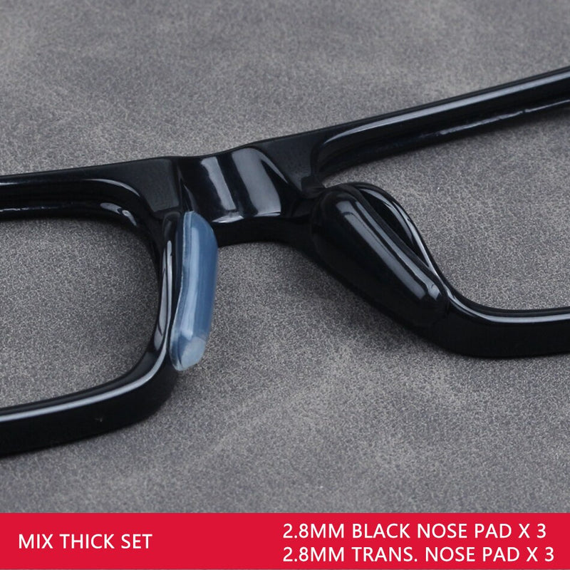 COLOUR_MAX 6Pairs Soft Silicone Nose Pad For Glasses Non-slip Eyeglasses Sunglass black white Nose Pad