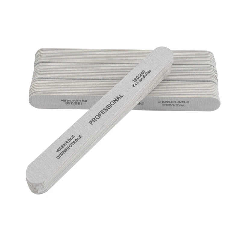 10pcs/lot Sandpaper Nail File for gel nails 180/240 Professional Manicure Buffer Pedicure Double-sided set de limas Nail Tools