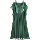The Hollow Eve | Cold-Shoulder Gothic Dress with Butterfly Sleeve