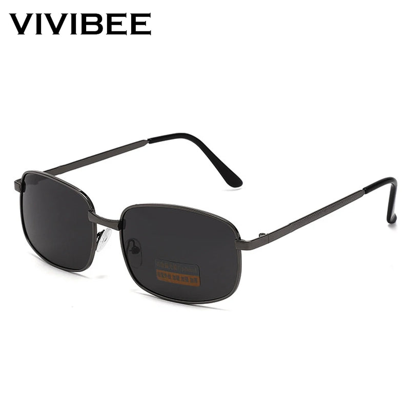 VIVIBEE Classic Rectangle Style Men's Polarized Sunglasses Retro Square Polarizing Sun Glasses for Male UV400 Eyewear