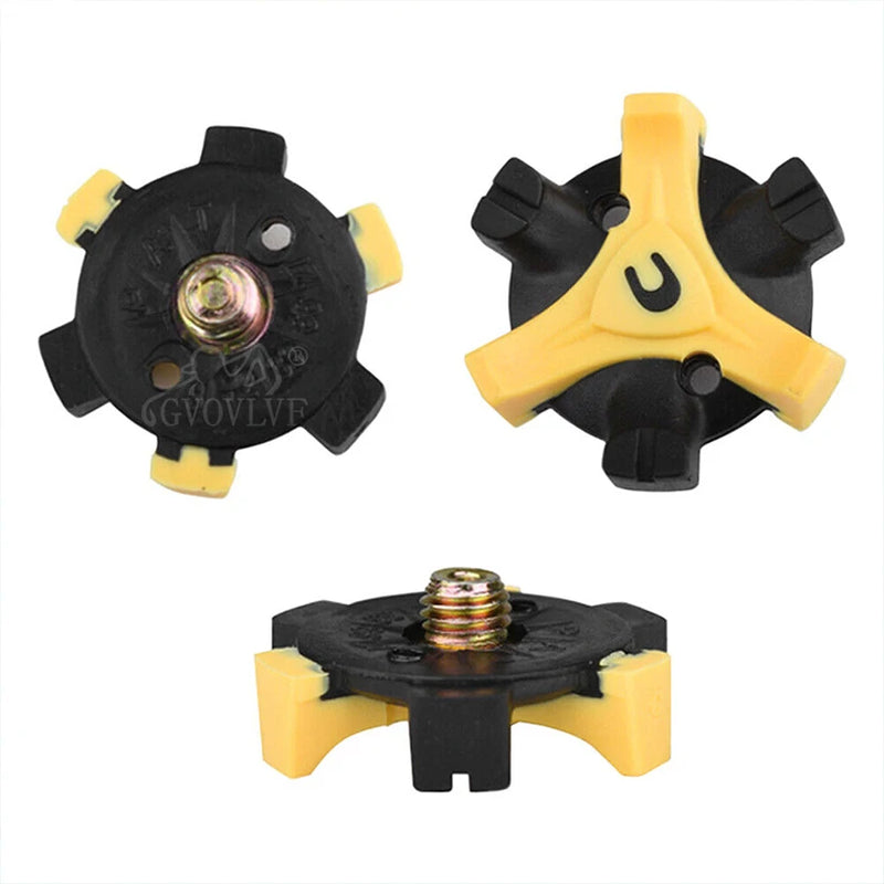 14 Pieces Metal Golf Shoes Spikes Stinger Easy Replacement Thread Screw Studs Shoes Cleats Yellow Golf Replacement Spikes