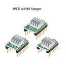 3pcs High Quality A4988 Stepper Motor Driver with Heatsink for 3D printer For SKR V1.3 1.4 GTR V1.0 RAMPS 1.4 1.6 MKS GEN V1.4