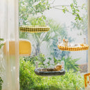 Mewoofun Foldable Cat Window Perch with 4 Strong Suction Cups Cordless Cat Window Hammock Removable Soft Cover White Brown Green