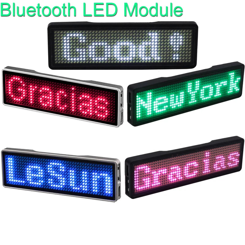 Bluetooth LED Module Name Badge DIY Programmable Scrolling Message Board Mini LED Display HD DIY Electronic Kit