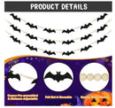 Bat Wooden Beads Garland Wall Hanging Banner Spooky Halloween Eve Autumn Fall Home Fireplace Mantle Decoration Sign Backdrop