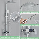 Rozin Black Smart Thermostatic Shower Faucet Set Bathroom Intelligent Rainfall Digital Mixer Tap With Rack and Bidet Bath System