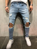 Jeans For Men Fashion Skinny Ripped Denim Trousers Biker High Quality Male Slim Casual Men's Pants Hip Hop Jogging jean homme
