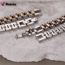 RainSo 99.999% Pure Germanium Bracelet for Women Korea Popular Stainless Steel Health Magnetic Germanium Energy Couple Jewelry