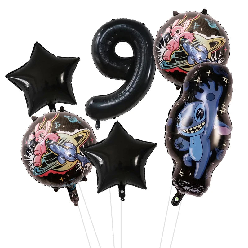 6pcs Disney Lilo & Stitch Party Balloons Stitch 32" Number Balloon set Baby Shower Birthday Party Decorations Kids Toy Gifts