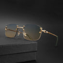 2024 Rimless Square Sunglasses Men Women UV400 Small Gradient Frameless Sun Glasses For Men Popular High Quality Metal Eyewear