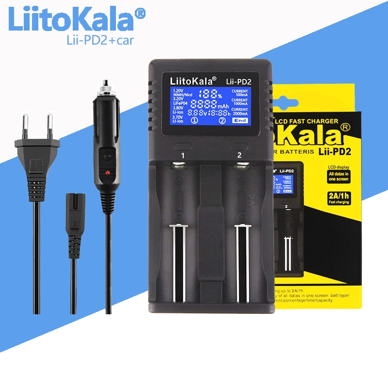 LiitoKala lii-S8 lii-S6 Lii-PD4 Lii-PD2 lii-S2 lii-S4 lii-402 lii-202 battery Charger 18650 26650 21700 lithium NiMH battery