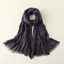 Solid Color Cotton Linen Scarf for Women Lady Literature Anti-sunburn Long Tassel Scarves Autumn Soft Gauze Wrap Shawls New