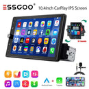 ESSGOO 10.4" Car Stereo Single DIN Wireless CarPlay Android Auto Rotatable Touch Screen Bluetooth GPS Nav Radio Player Head Unit
