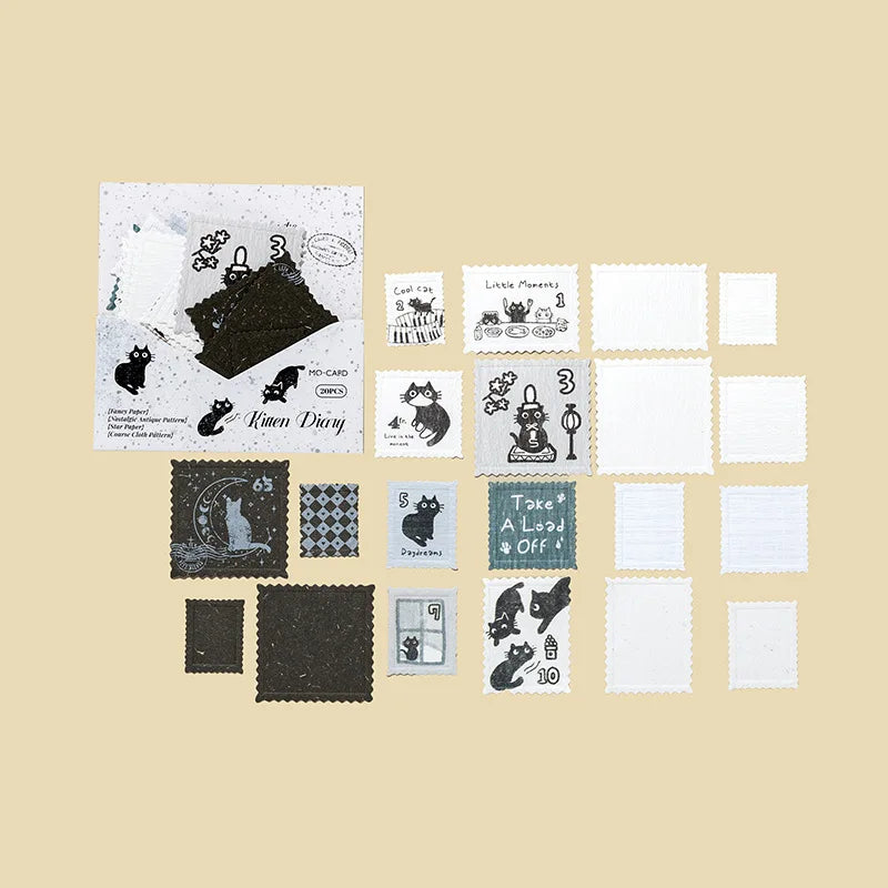 20pcs/lot Kawaii Stationery Stickers Interpaper Stamps DIY Junk Journal Paper stickers Planner Decorative Mobile stickers