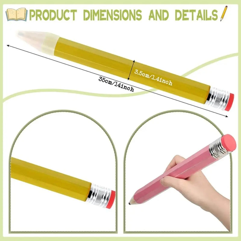 Wooden Giant Pencil Large Wood Pencil Huge Pencil Fun Gift Novelty Toy Creative Stationery With Eraser