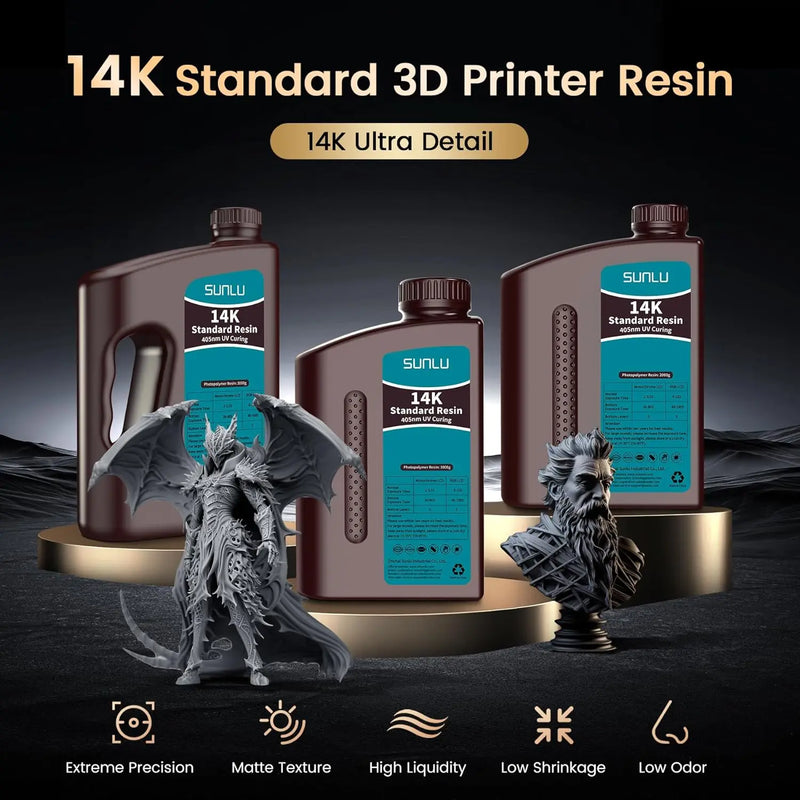 SUNLU 1KG ABS-Like/ Standard / Water-Wash 3D Resin 405nm UV Resin For most SLA/DLP/LCD 3D Printer Material UV Sensitive 1kg