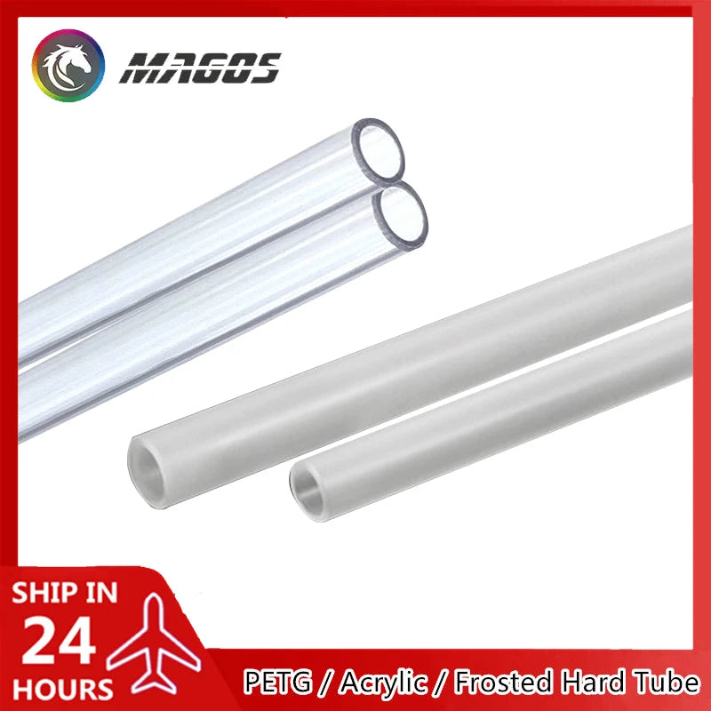 PC Water Cooling Pipe PETG Acrylic Hard Tube Transparent Rigid Tubing OD 12mm 14mm 16mm 50CM Clear/Frosted 4Pcs/Lot