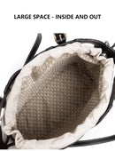 CH Bucket Bag Hollow Out Monogram Print Shoulder Bag Drawstring Crossbody Handbag For Women Office Work Daily Travel Shopping
