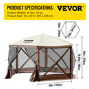 The Hex Haven | 12ft Pop-Up Camping Gazebo with 6-Sided Canopy Shelter