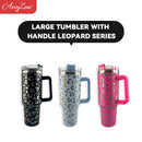 40 oz Tumbler With Handle Stainless Steel Thermos Water Bottle Travel Camping Coffee Thermos Mug Water Bottles Free Shipping