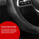 For Audi A3 A4 A5 Q3 Q5 Q7 RS3 RS5 Carbon Fiber Pattern Car Steering Wheel Cover Concave and Convex Grip Wear-resistant Non-slip