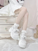Spring Rilei Gururu Original Sweet Girl Single Shoes Shallow Mouth Spring/summer Lolita Girl Lace Bow Sports Shoes