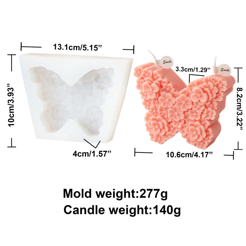 Flat Butterfly Silicone Candle Mold Flower Animal Bunny Easter Egg Festival Gift Home Decoration Hedgehog Aromatherapy Plaster