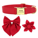 Personalized Dog ID Collar Cute Bowknot Pet Necklace Dog Buckle Collars With Bow Tie Flower Accessories For Small Large Dogs