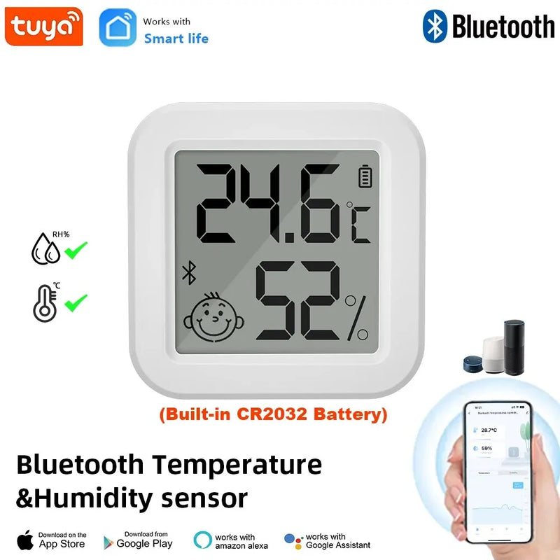 Newest Tuya Bluetooth Temperature Humidity Sensor LCD Thermometer Mini Smart Electric Hygrometer APP Remote Control Home