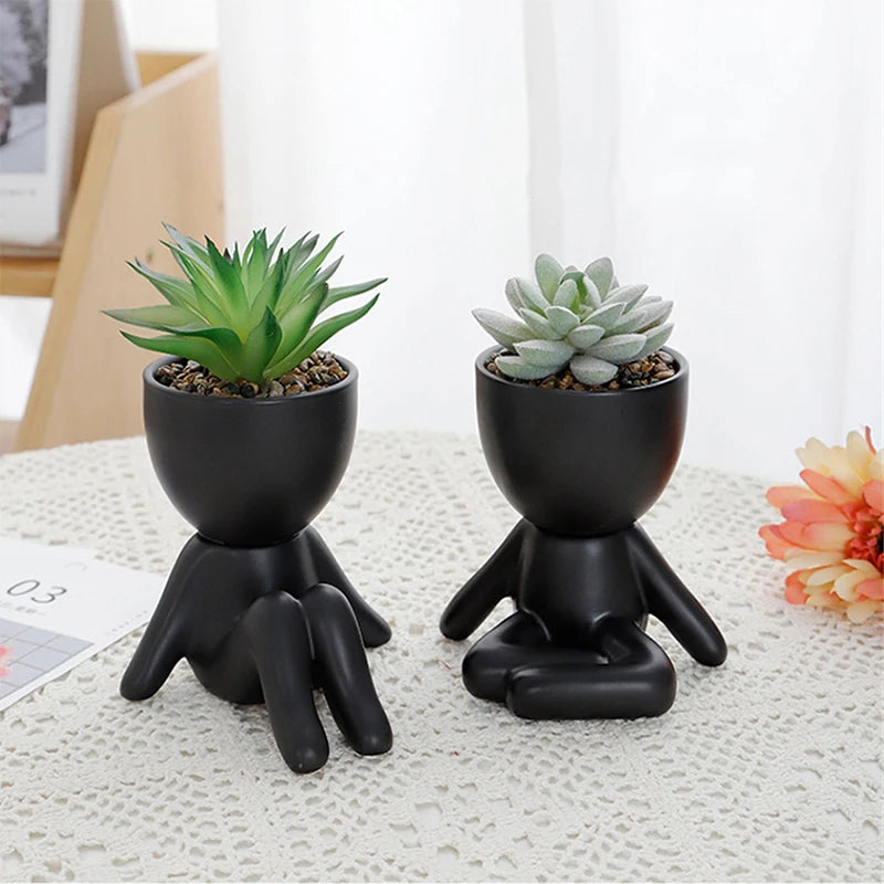 Nordic Modern Ceramic Figurines Succulent Flower Pots Creative Green Plants Potted Plants Home Tabletop Crafts And Ornaments