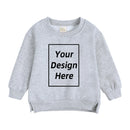 Kids Baby Girl Boy Customized Sweatshirt Add Your Text Image Long Sleeve Cotton Fleece Toddler DIY Pullover Hoodie Tops Clothes