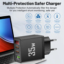 USB C Charger 3 Ports PD Fast Charging Digital Display Quick Charge 3.0 Phone Wall Adapter for iPhone 15 Xiaomi Samsung Huawei