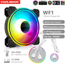 COOLMOON Chassis Cooler Radiator 4Pin PWM Silent PC Case Cooling Fan 120mm 5V 3Pin ARGB Aura Sync Computer Cooler