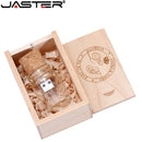 JASTER New arrival messenger bottle usb 2.0 memory stick glass drift bottle usb flash drives wooden cork pendrive 16GB 32GB 64GB