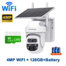 SHIWOJIA 12X Zoom 4G LTE Solar Security Camera 8MP Night Vision Dual-Lens Outdoor WiFi Solar Battery Camera PIR Human Detection
