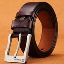 Leather Men's Belt Fashion Metal Alloy Pin Buckle Adult Luxury Brand Jeans Business Casual Waist Male Strap Brand