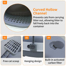 Oval Oblong Hooded Cat Litter Box Tray Front Entry Toilet with Litter Scoop for Kittens Cat Breeds Enclosed