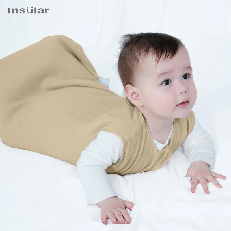 Baby Sleeping Bag Newborn Swaddle Sleeveless Sleep Sack Summer Thin Premium Muslin Cotton Soft 2-Ways Zipper Easy Diaper Changes