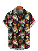 Men's Shirt Horror Skull 3D Print Men's Clothing Oversized Summer Casual Hawaii Beach Hawaiian Harajuku Fashion Holiday Shirts